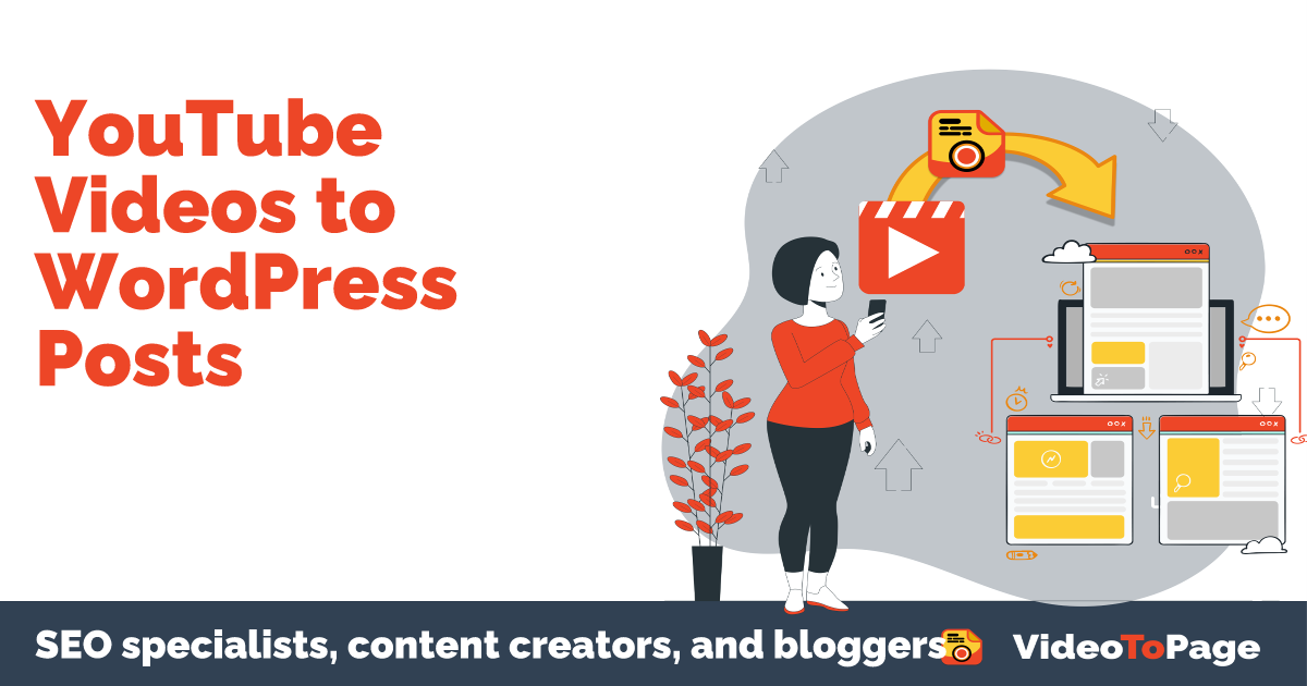 Illustration for YouTube Videos to WordPress Posts