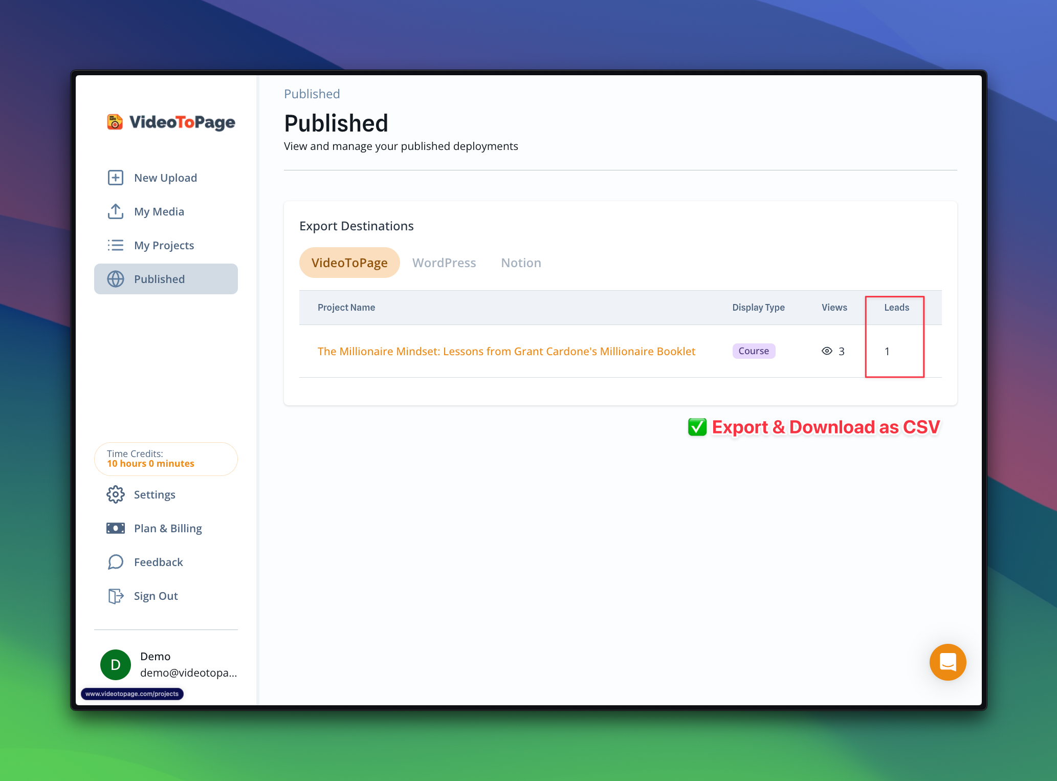 VideoToPage authentic content with high readability scores